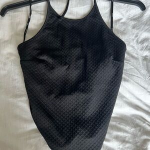 Black Textured Tank Top